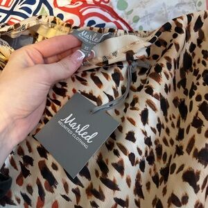 Marled Animal Print skirt in Tan and Black